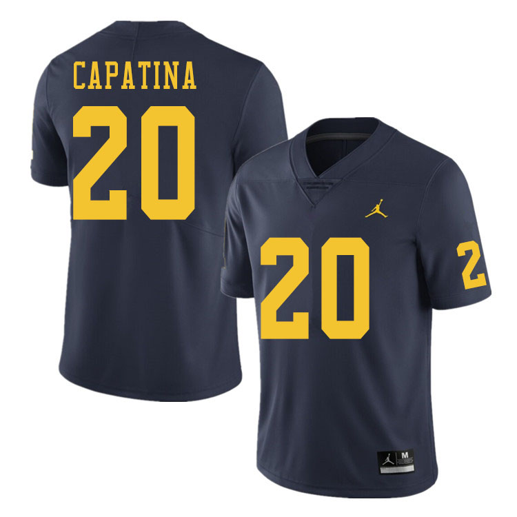 Men #20 Nicholas Capatina Michigan Wolverines College Football Jerseys Sale-Navy